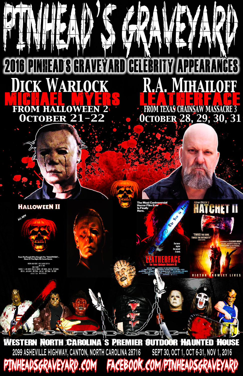 2016 Pinhead's Graveyard Celebrity Appearances Dick Warlock & R.A. Mihailoff